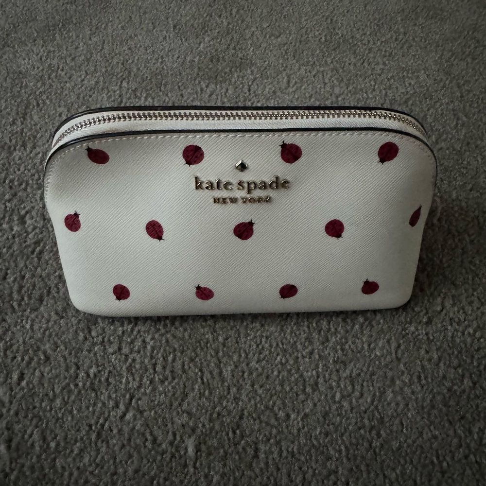 Kate Spade Cream and Red Ladybug Pouch